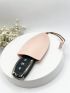 Stitch Detail Key Case With Ring Car Holder Case