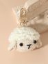 Crochet Bag Charm Cartoon Sheep Design, Knit Keychain