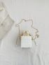 Mini Box Bag Drawstring Chain Strap