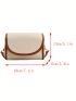Mini Flap Square Bag Litchi Embossed Contrast Binding