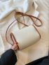 Mini Flap Square Bag Litchi Embossed Contrast Binding
