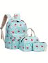 3pcs Bag Set Backpack Satchel Purse Flamingo Graphic