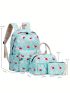 3pcs Bag Set Backpack Satchel Purse Flamingo Graphic