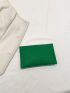 Stitch Detail Envelope Bag Metal Decor Green