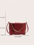 Medium Square Bag Braided Design Red