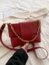 Medium Square Bag Braided Design Red