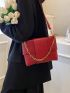 Medium Square Bag Braided Design Red