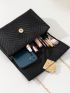 Mini Flap Square Bag Quilted Pattern Metal Decor