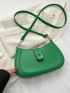Medium Hobo Bag Solid Green Minimalist