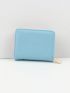 PU Small Wallet Cat & Fish Pattern Letter Graphic Multi-function