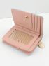 PU Small Wallet Cat & Fish Pattern Letter Graphic Multi-function