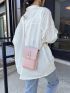 Mini Square Bag Pink Flap PU