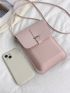 Mini Square Bag Pink Flap PU