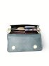 Mini Flap Square Bag Embroidered Detail Chain & Letter Patch Decor