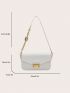 Small Flap Square Bag Metal Decor Elegant