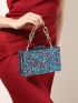 Mini Box Bag Sequin Decor Chain Strap
