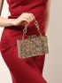 Mini Box Bag Sequin Decor Chain Strap