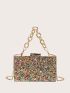 Mini Box Bag Sequin Decor Chain Strap