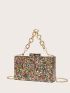 Mini Box Bag Sequin Decor Chain Strap