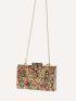 Mini Box Bag Sequin Decor Chain Strap