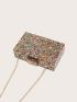 Mini Box Bag Sequin Decor Chain Strap