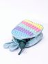 Mini Novelty Bag Cartoon Rabbit Design Colorblock PU