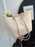 Medium Straw Bag Double Handle Vacation Style