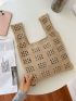 Women's Single Shoulder Bag Tote Bag, Mini Crochet Bag, Women's Simple Woven Tote Bag