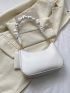 White Hobo Bag With Coin Purse Quilted Zipper PU