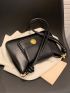 Medium Shoulder Bag Solid Color Flap