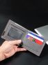 Gray Small Wallet Fold Over Canvas