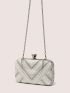 Mini Box Bag Rhinestone & Faux Pearl Detail