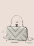 Mini Box Bag Rhinestone & Faux Pearl Detail