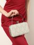 Mini Box Bag Faux Pearl Decor Chain Strap