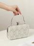 Mini Box Bag Faux Pearl Decor Chain Strap