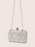 Mini Box Bag Faux Pearl Decor Chain Strap