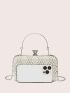 Mini Box Bag Faux Pearl Decor Chain Strap