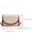Mini Flap Square Bag Litchi Embossed Contrast Binding
