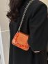 Mini Square Bag Argyle Pattern Chain Decor