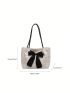 Medium Tote Bag Bow Decor Double Handle