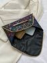 Geometric Pattern Envelope Bag Contrast Binding