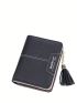 Letter Detail Small Wallet Tassel Decor