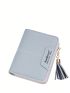 Letter Detail Small Wallet Tassel Decor
