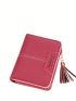 Letter Detail Small Wallet Tassel Decor