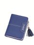Letter Detail Small Wallet Tassel Decor