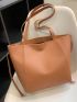 Medium Tote Bag Solid Color Double Handle