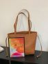 Medium Tote Bag Solid Color Double Handle