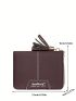 Letter Detail Small Wallet Tassel Decor