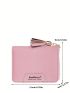 Letter Detail Small Wallet Tassel Decor