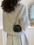 Mini Saddle Bag Solid Flap Chain PU